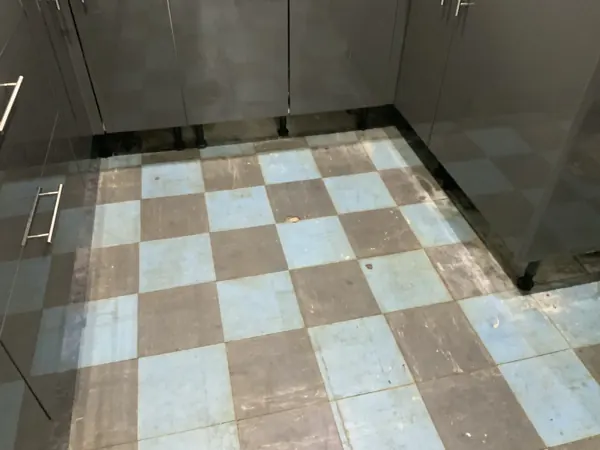 Kitchen floor tiles before removal