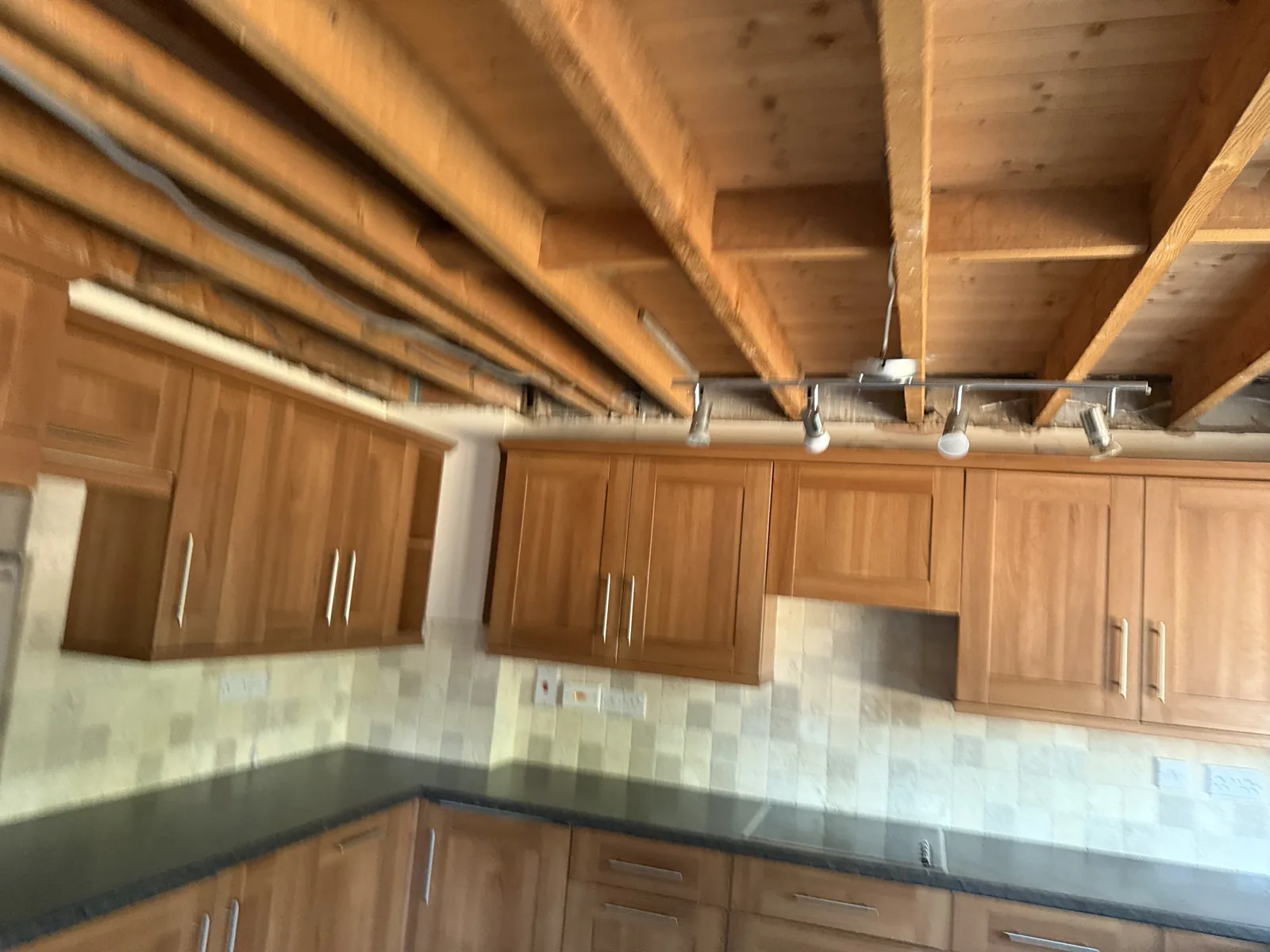 Kitchen ceiling removal: after removal